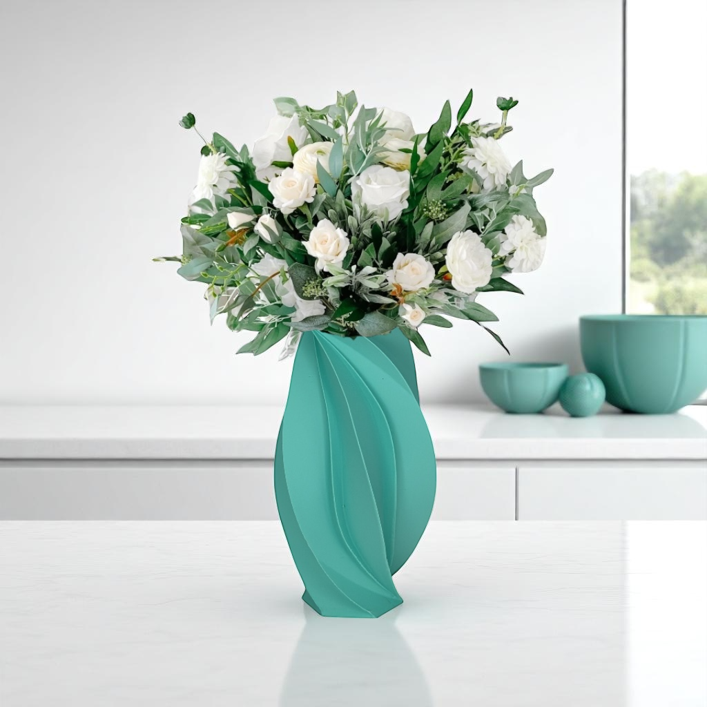 Sleek Modern Swirl Vase