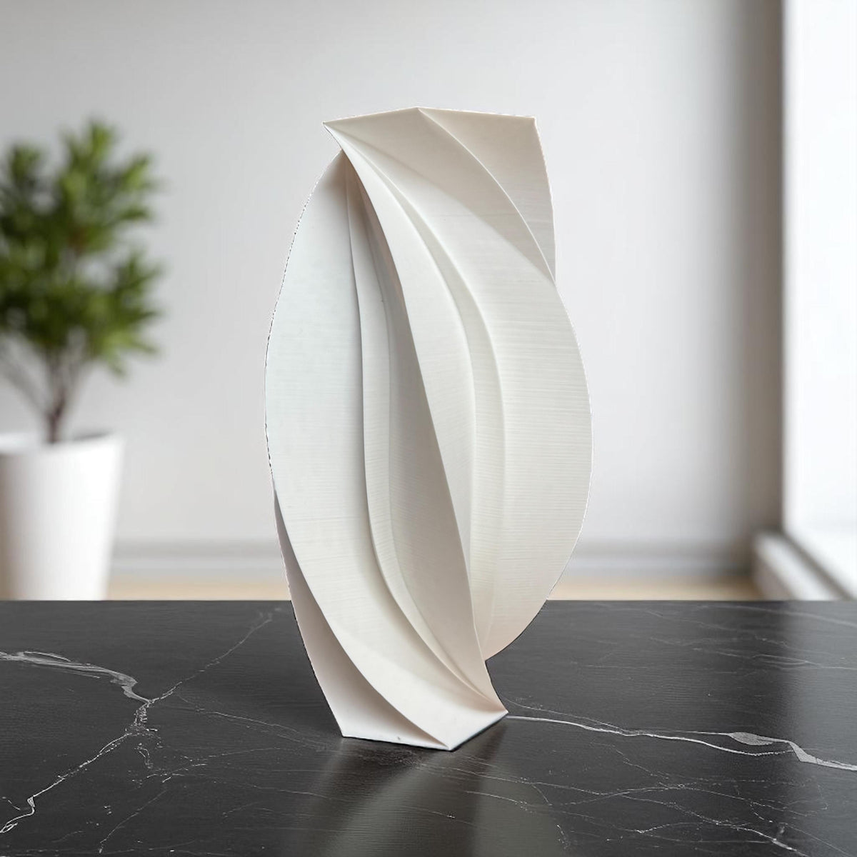 Sleek Modern Swirl Vase