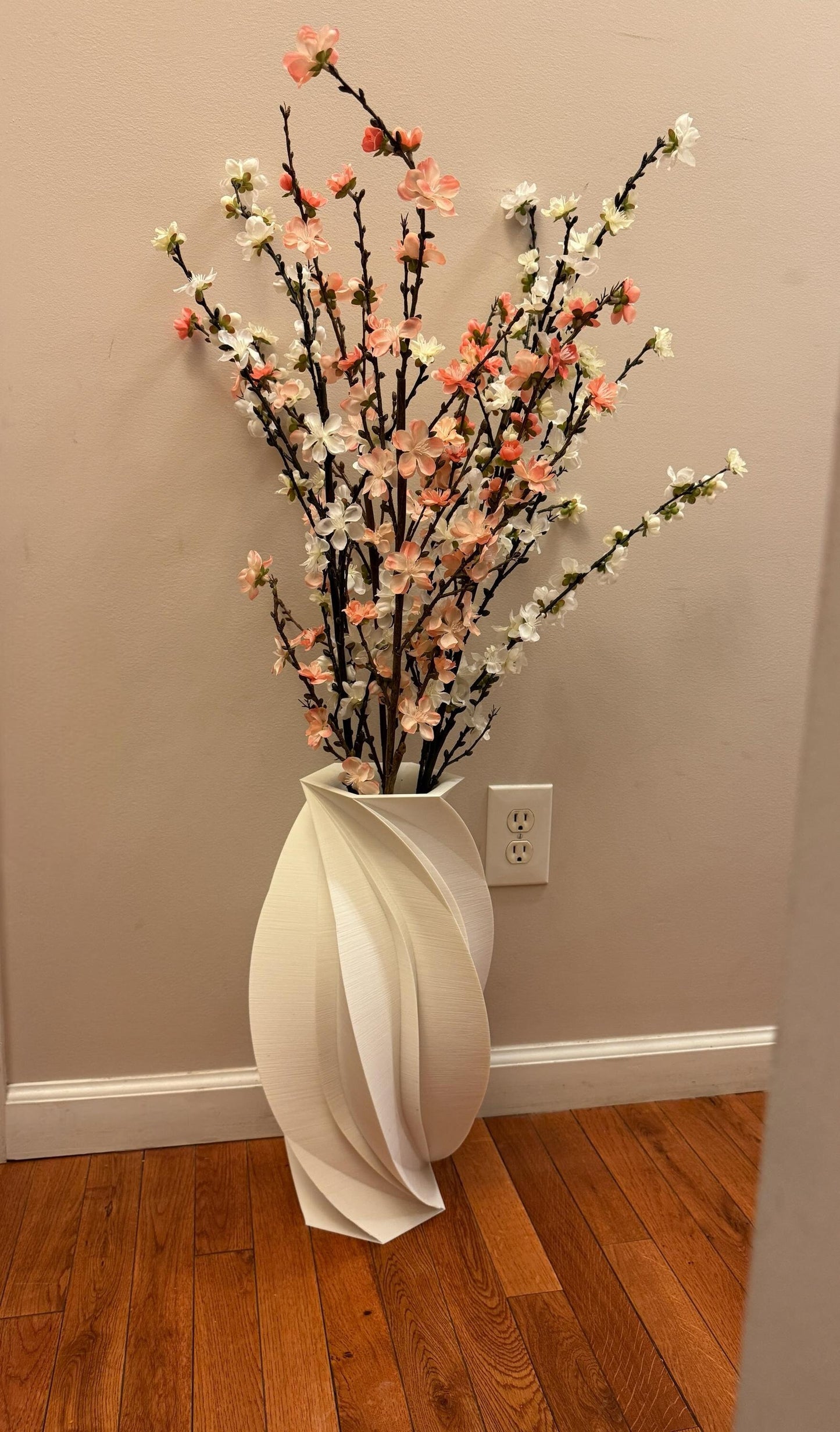 Giant Contemporary Swirl Floor Vase