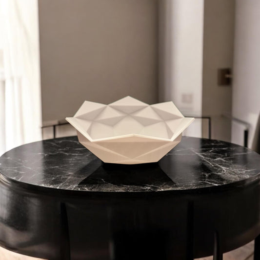 Striking Geometric Bowl Mathematical Centerpiece